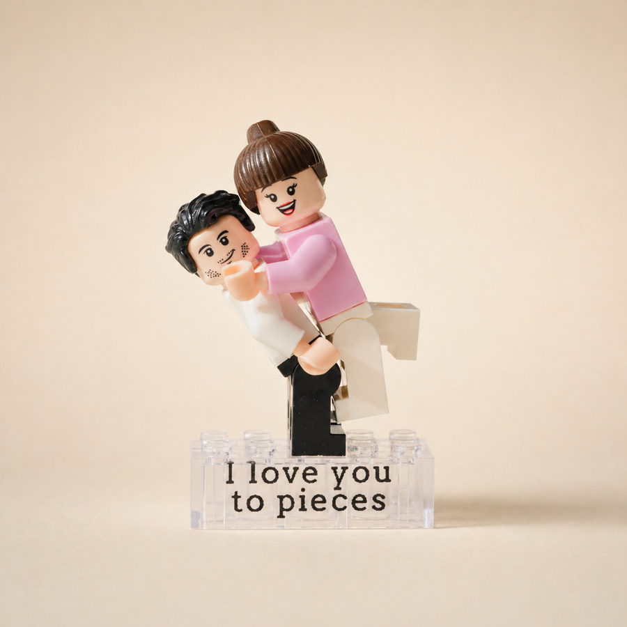 Custom Hugging Minifigure Couple