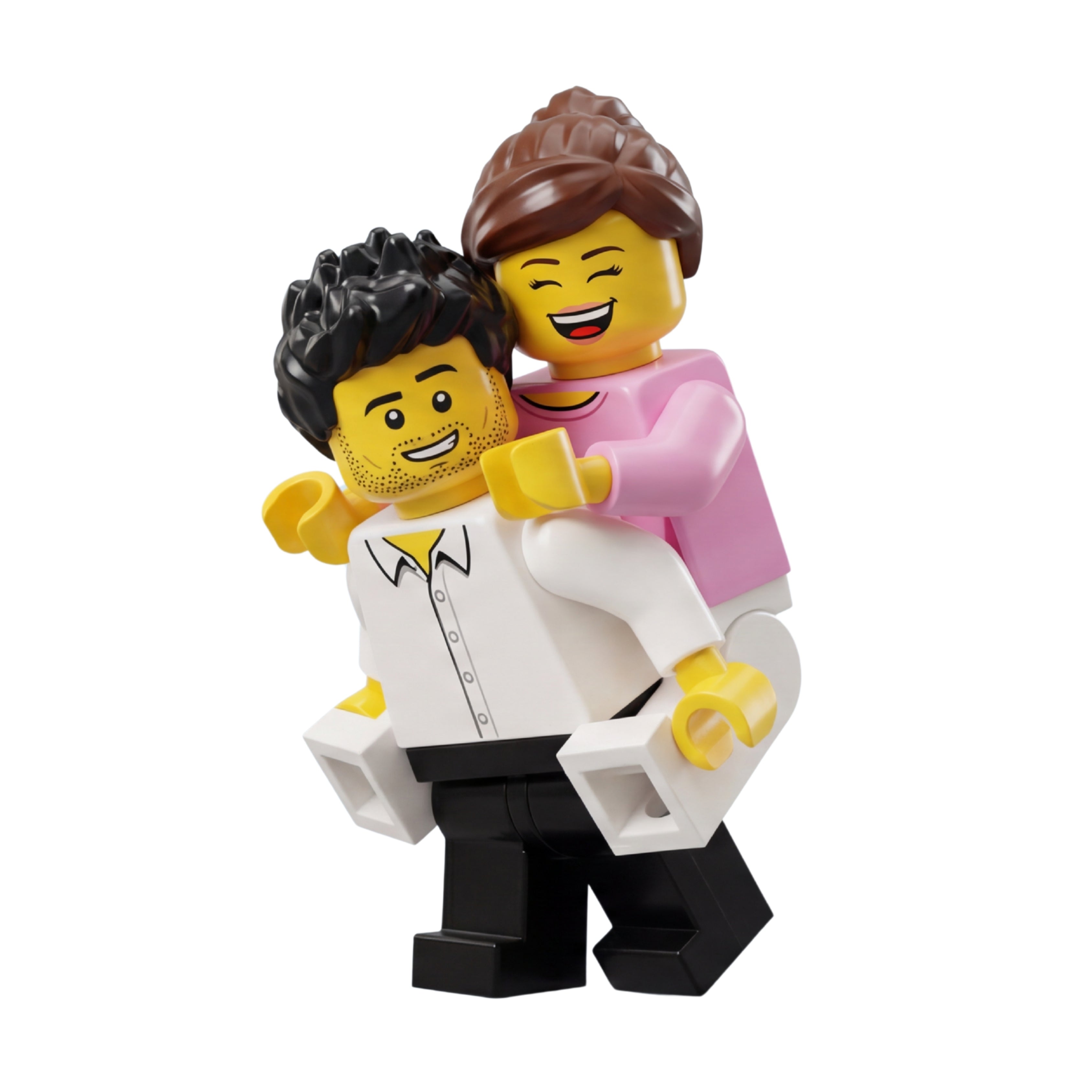 Custom brick-compatible minifigure gift set with personalized figures