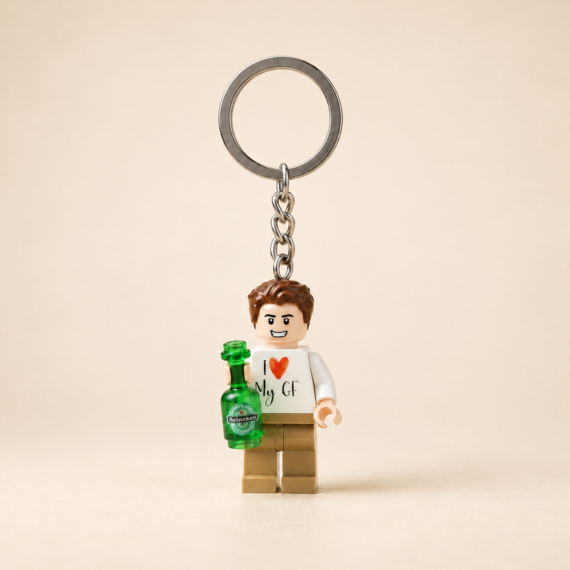Custom Minifigure Keychain | Personalized Lego-Style Gift | TinyFigs
